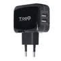 Tooq Cargador de Pared con 2 Puertos USB 2.0, Tecnología AI, Color Negro